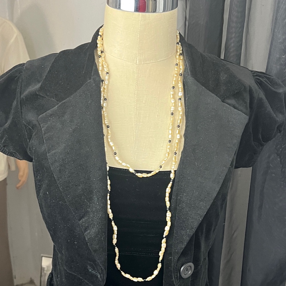 Park Lane Cream and Gold Layered Pearl Necklace